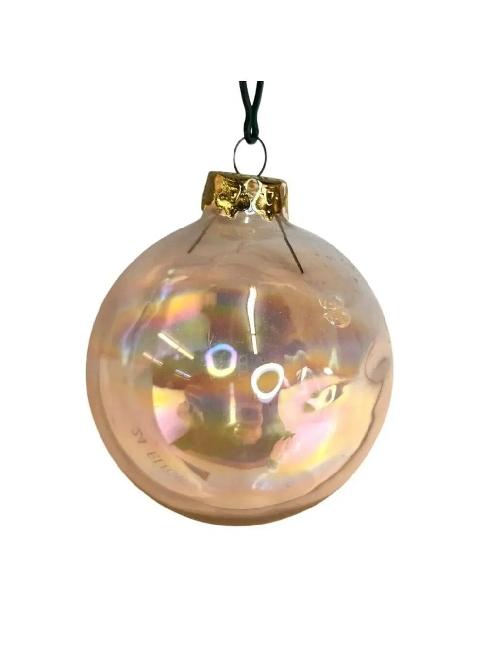 Holiday Crystal Glass Christmas Tree Ornaments Set 23 Pc 3 Sizes Gold Caps Vinta
